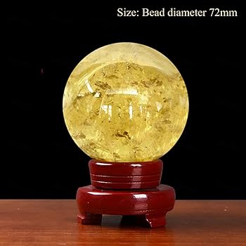Amazon.com: NIBHZ Feng Shui 天然黃水晶球球- 豐水水晶財富與